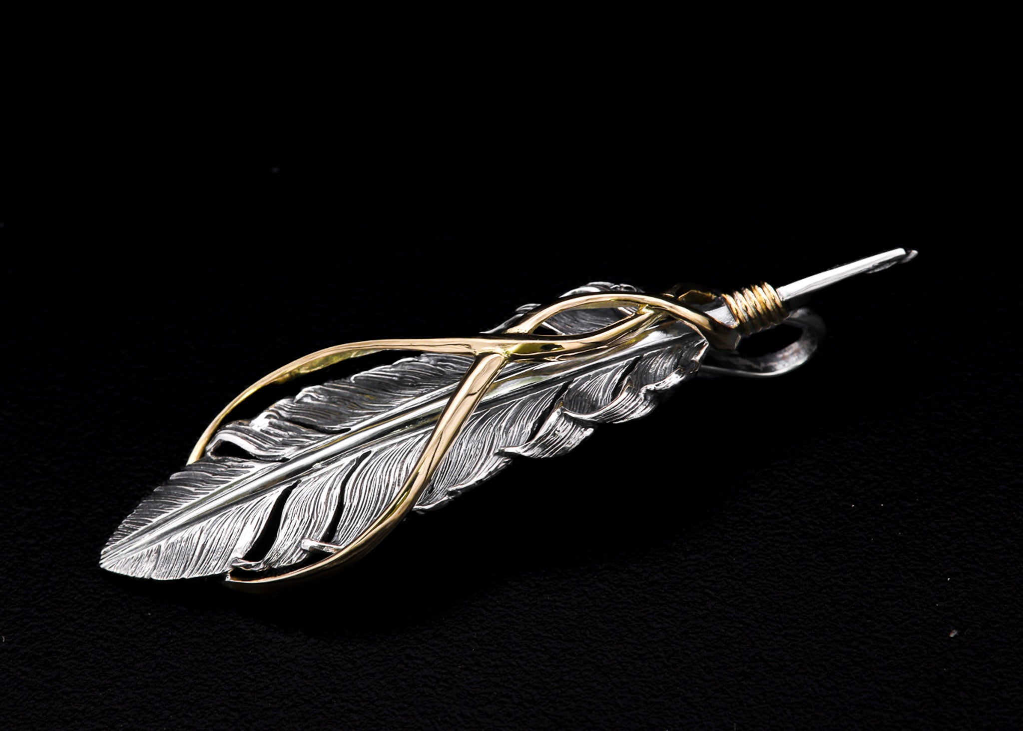 F601:K18 Rail/SV 5cm Feather｜Horizon Blue Jewelry – ホリゾンブルー