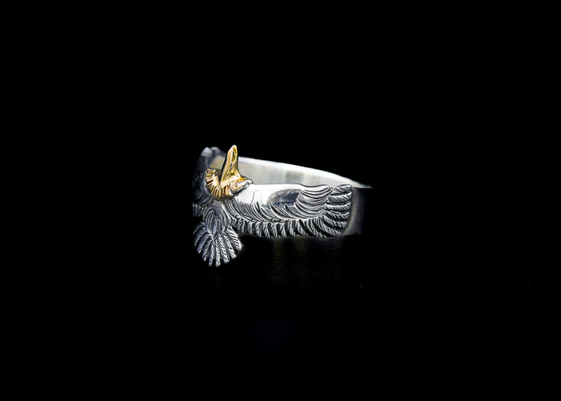 ER4:3cm K18 Head Eagle Ring