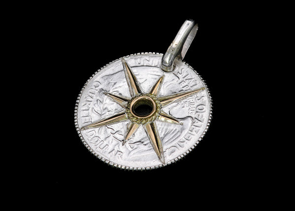 SUN102:K18 Sun Crest Coin Pendant