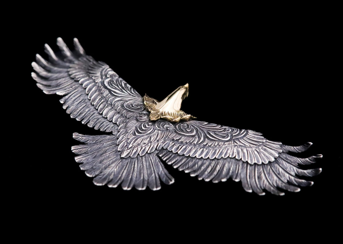 レア入手困難Horizonblue 全銀特大イーグル　ペンダント　10cm レア入手困難Horizonblue 全銀特大イーグル ペンダント 10cm