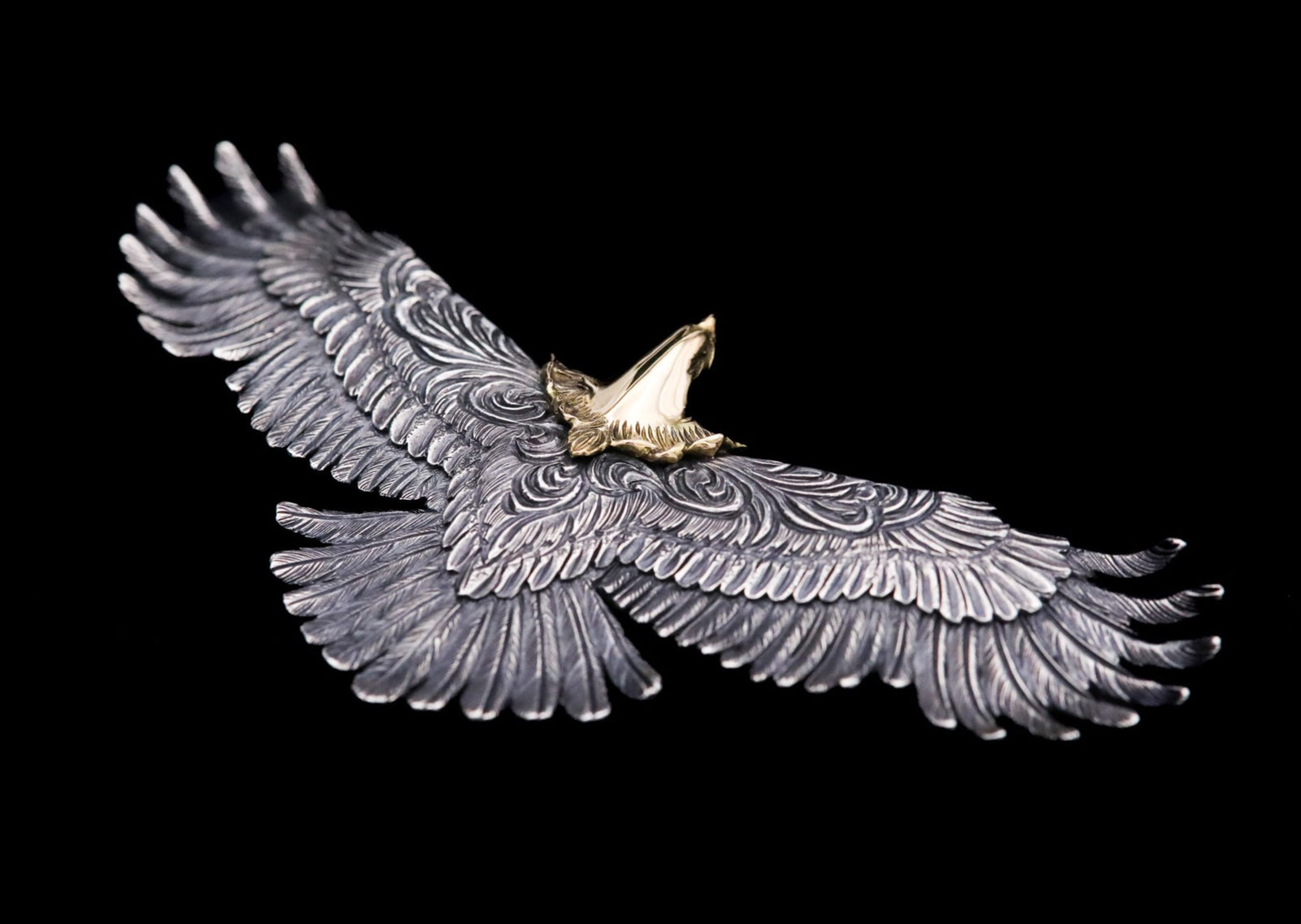 E16:10cm K18 Head Arabesque Eagle｜Horizon Blue Jewelry