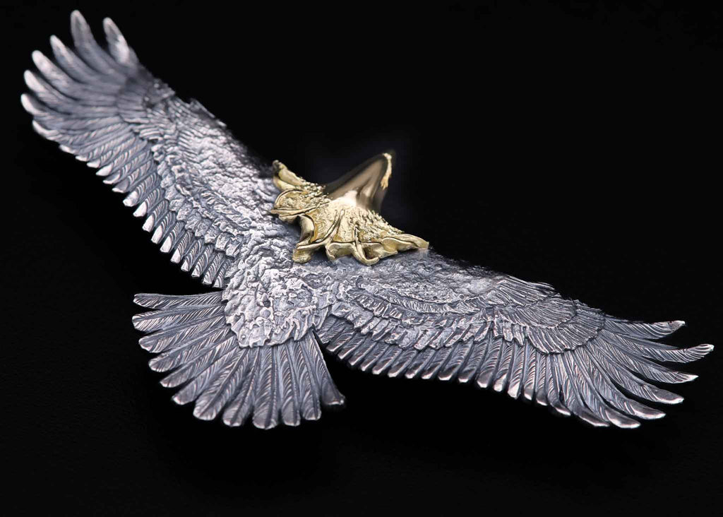 E15:8cm K18 Sun Flare Head Eagle｜Horizon Blue Jewelry – ホリゾンブルー