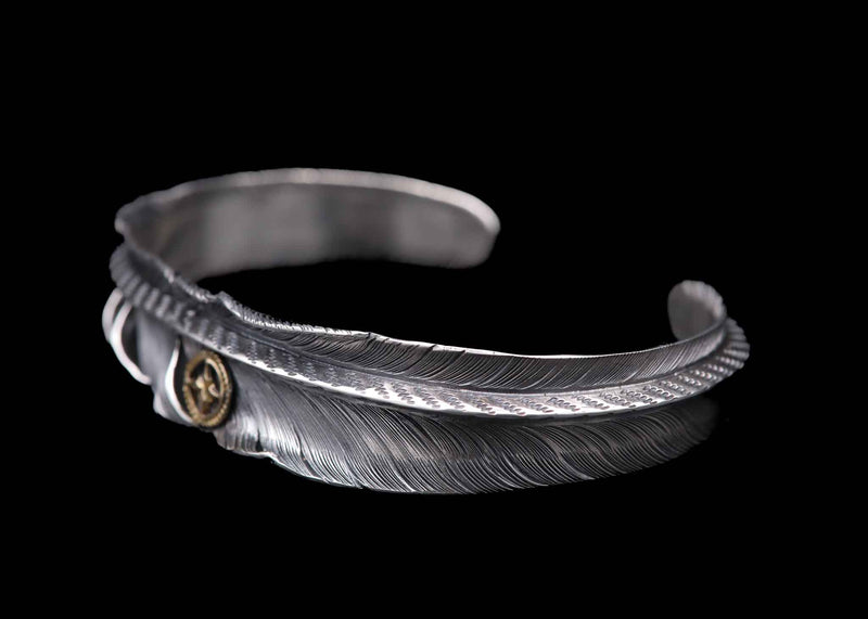 FB1-SC:Triangle Feather Bangle/K18 Sun Crest