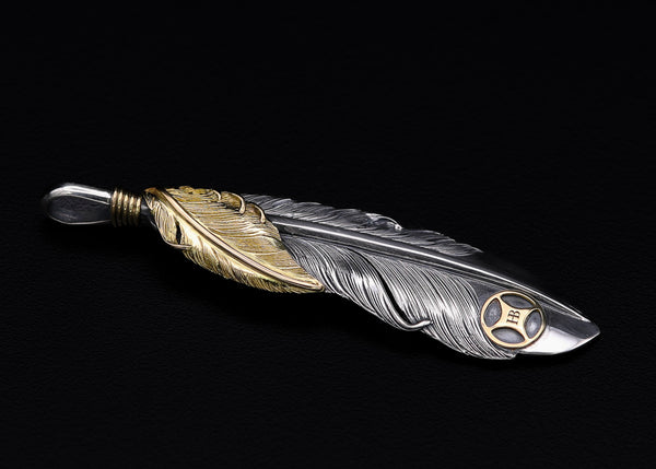 F731-L:6cm Gold Layered Feather Left K18 HB LOGO