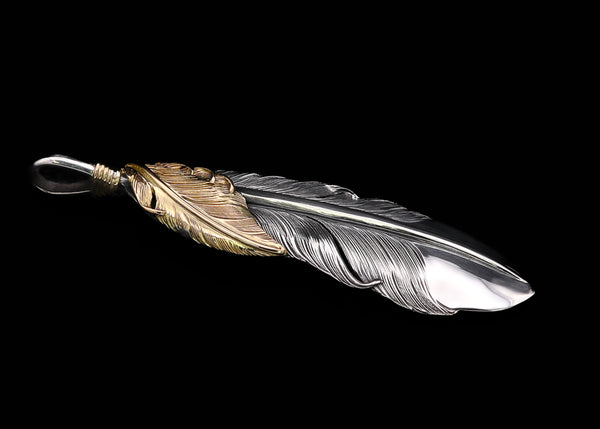 F731:6cm Gold Layered Feather Left