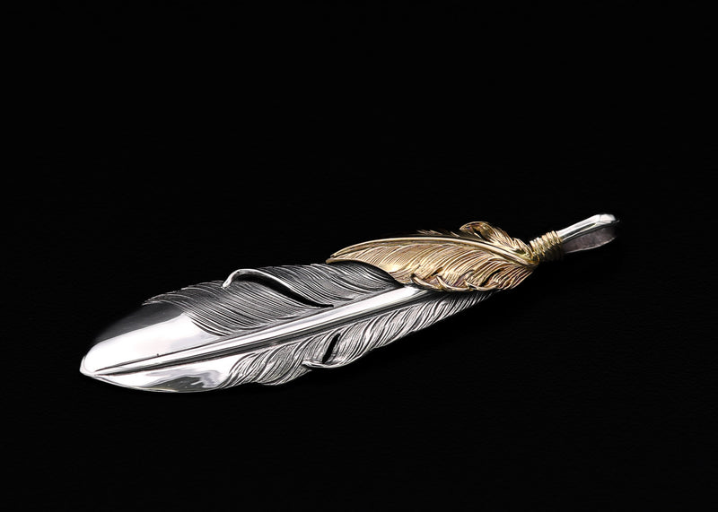 F731:6cm Gold Layered Feather Left