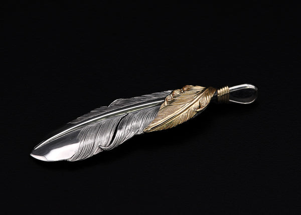 F730:6cm Gold Layered Feather Right