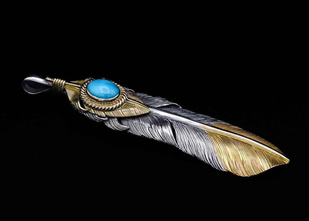 F111-T:K18 Heart & Point Gold 7cm Feather Left/TQ – ホリゾン
