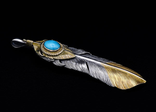 F111-T:K18 Heart & Point Gold 7cm Feather Left/TQ