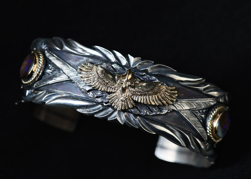 ZEB21:Custom Eagle Bangle Type2/Select Stone