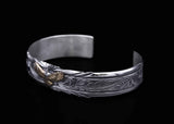 BD12-E2:Arabesque Feather Bangle/K18 Eagle