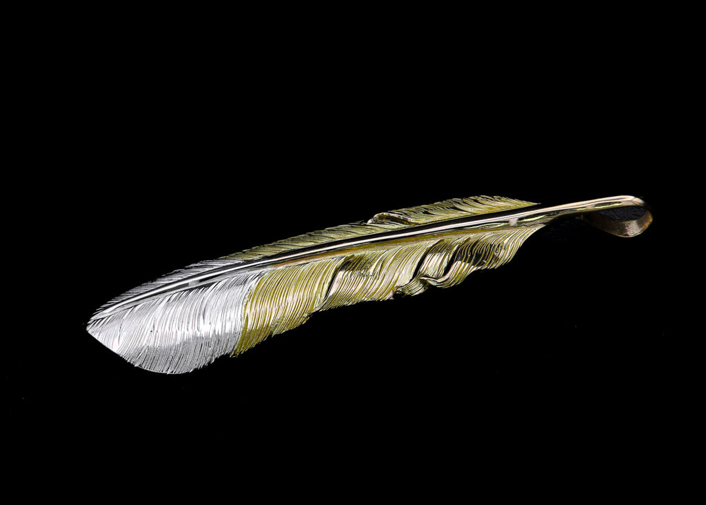 F204:Point SV 6cm Feather Right｜Horizon Blue Jewelry