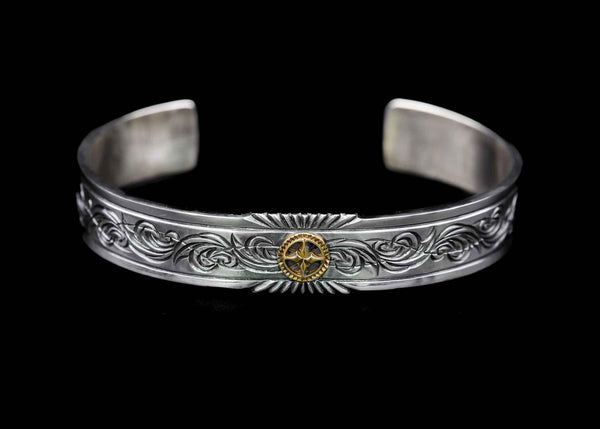 SUNB2:Wide Sun Crest Bangle