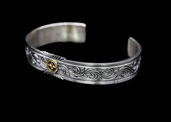 SUNB2:Wide Sun Crest Bangle