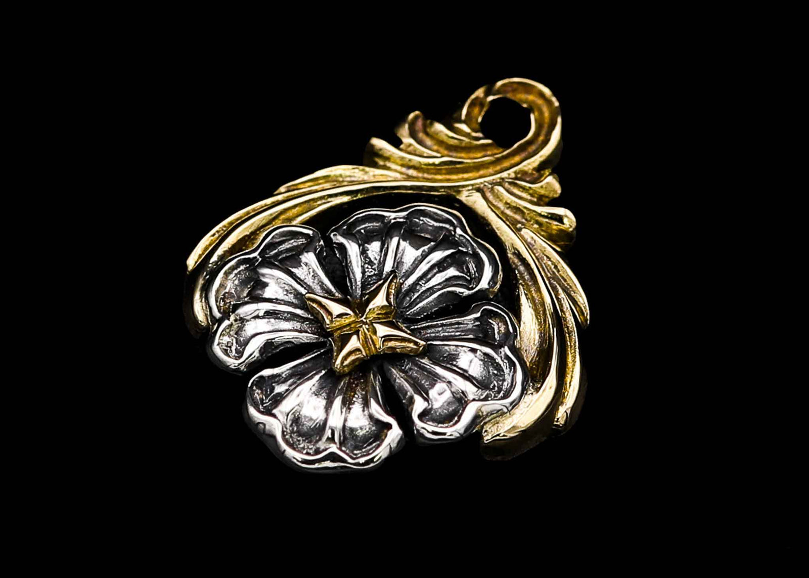 TD10:SV Sun Flower Pendant/K18 Arabesque｜Horizon Blue Jewelry