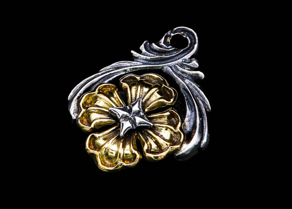 TD2:K18 Sun Flower Pendant/SV Arabesque