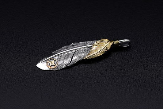 F730-L:6cm Gold Layered Feather Right K18 HB LOGO