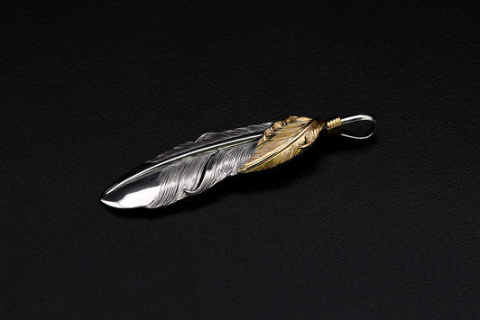 F730:6cm Gold Layered Feather Right